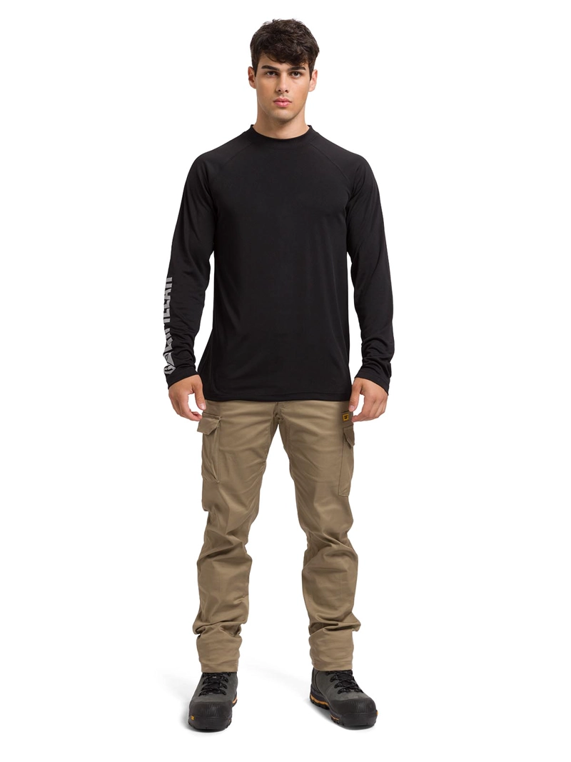 POLERA HOMBRE CAT NEGRA LIGHTWEIGHT COOLING CREW - 1