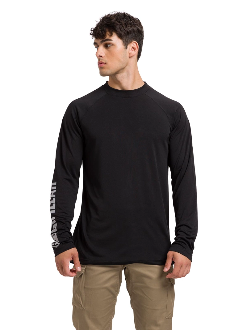 POLERA HOMBRE CAT NEGRA LIGHTWEIGHT COOLING CREW - 2