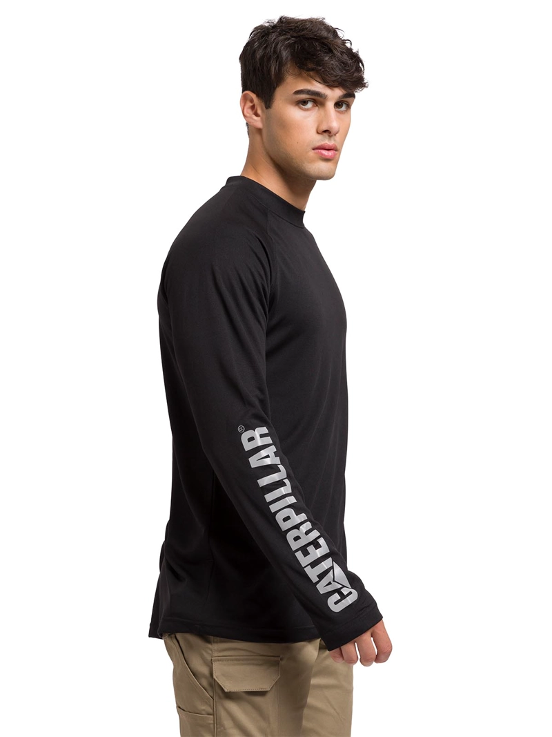 POLERA HOMBRE CAT NEGRA LIGHTWEIGHT COOLING CREW - 4