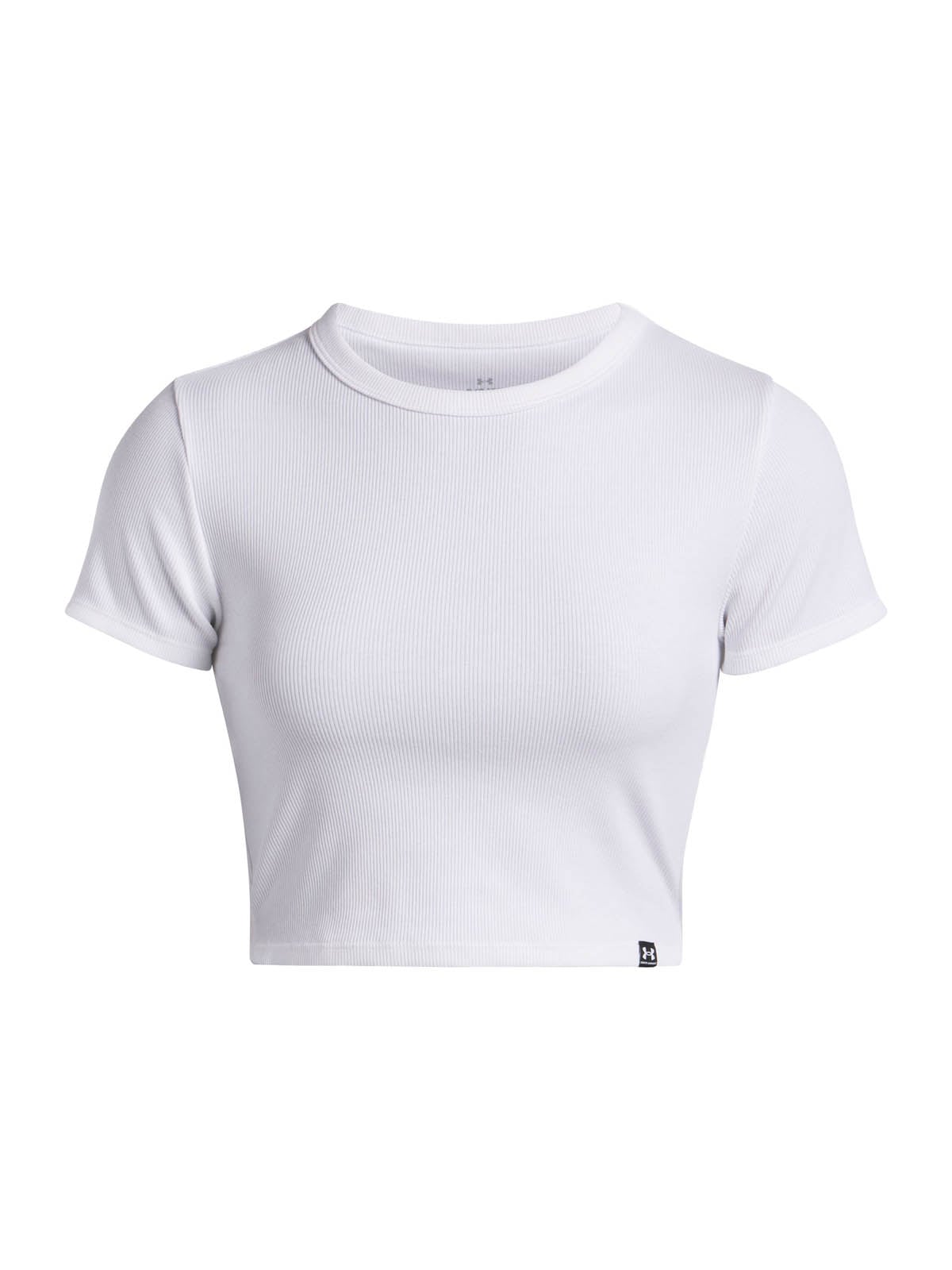 POLERA MANGA CORTA ALGODÓN MUJER UNDER ARMOUR BLANCO RIVAL RIB - 1