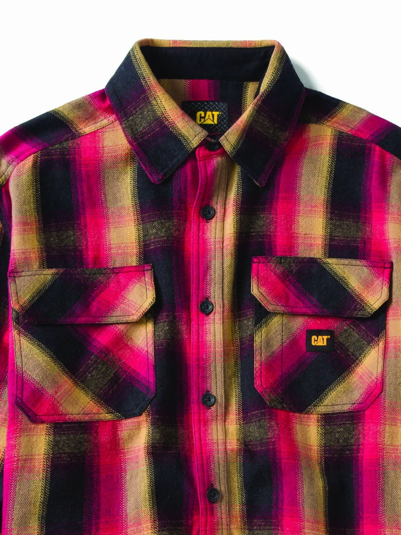 CHAQUETA ALGODÓN ORGÁNICO HOMBRE CAT ROJA BUFFALO CHECK HEAVYWEIGHT OVERSHIRT - 2