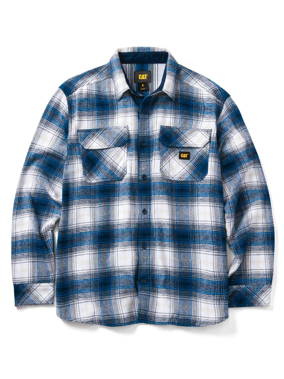 CHAQUETA ALGODÓN ORGÁNICO HOMBRE CAT AZUL PETRÓLEO BUFFALO CHECK - 1