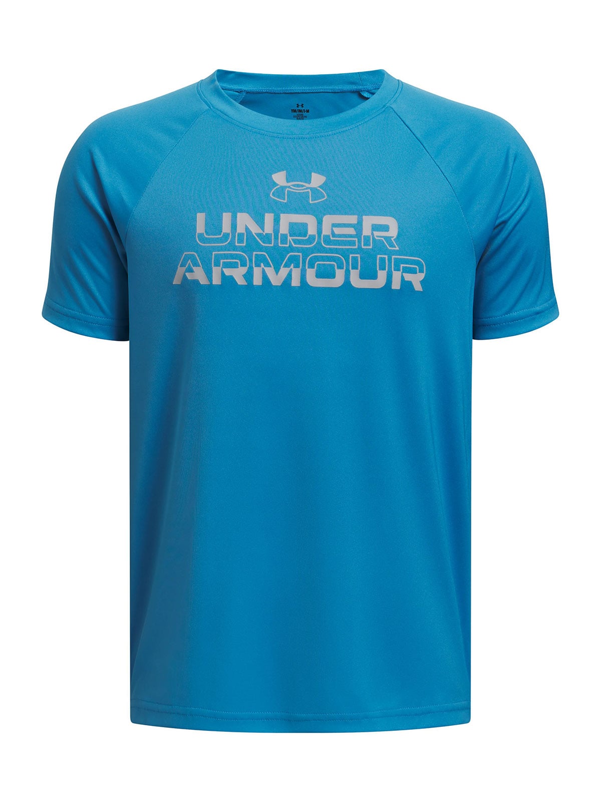 POLERA MANGA CORTA NIÑO UNDER ARMOUR AZUL SPLIT UA TECH - 4
