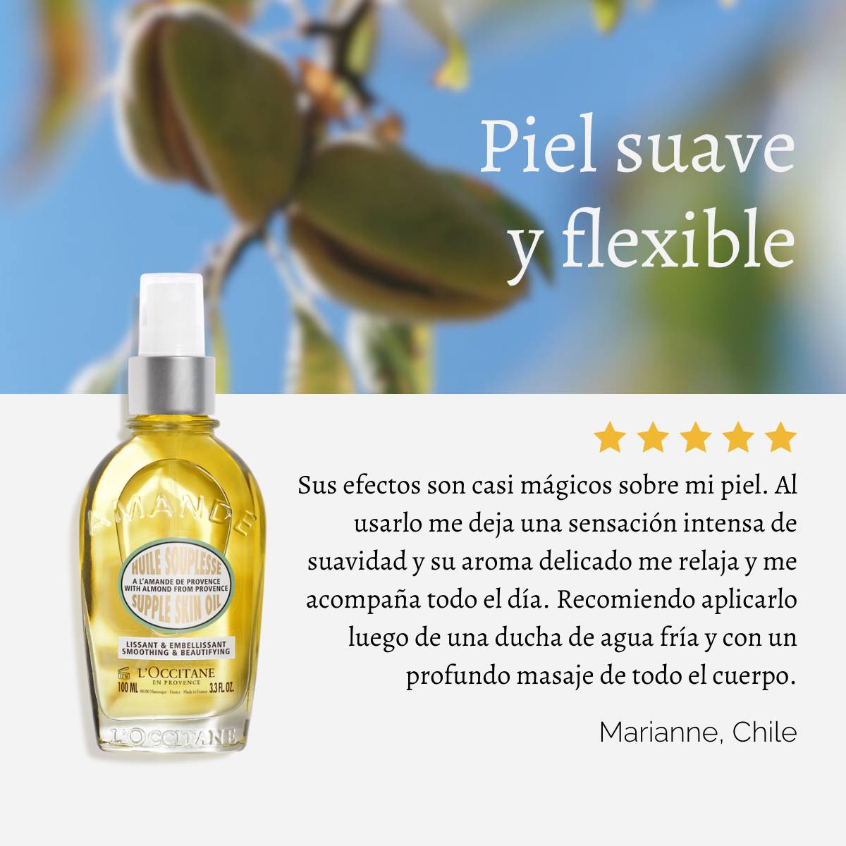 ACEITE ELASTICIDAD DE CUERPO ALMENDRA 100ML L'OCCITANE - 5