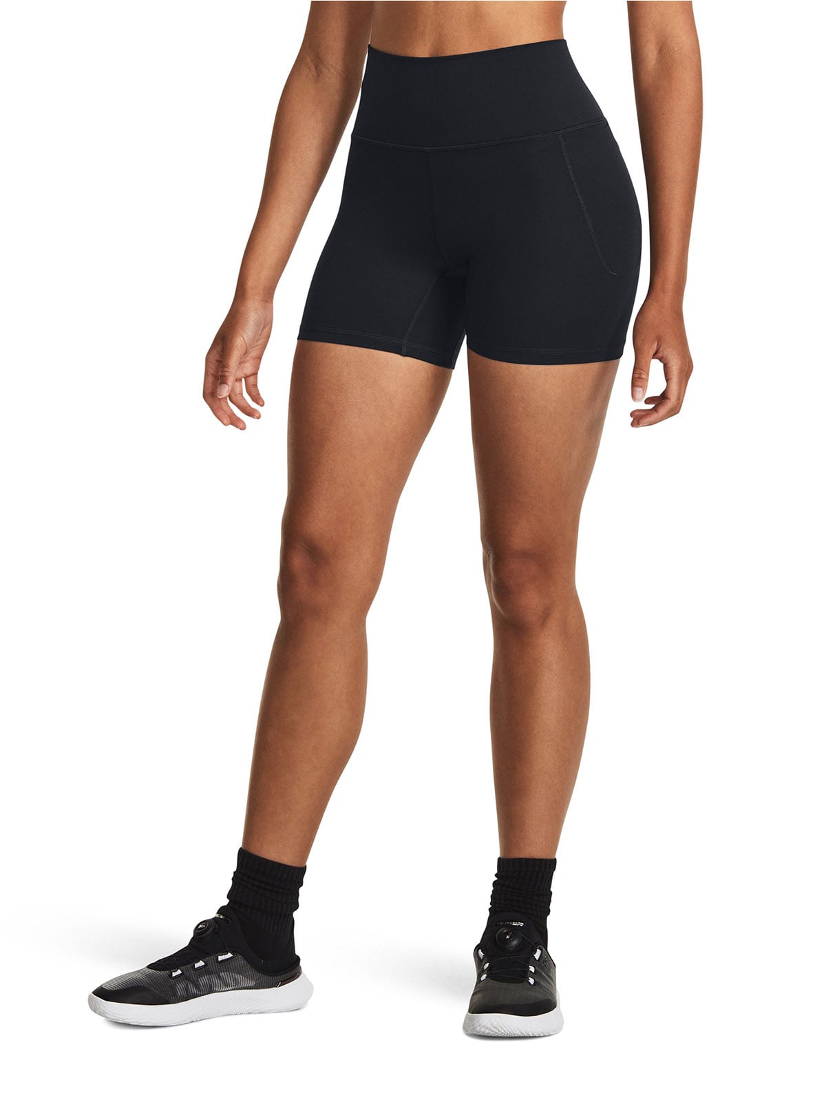SHORTS UNDER ARMOUR NEGROS MERIDIAN MIDDY MUJER - 3