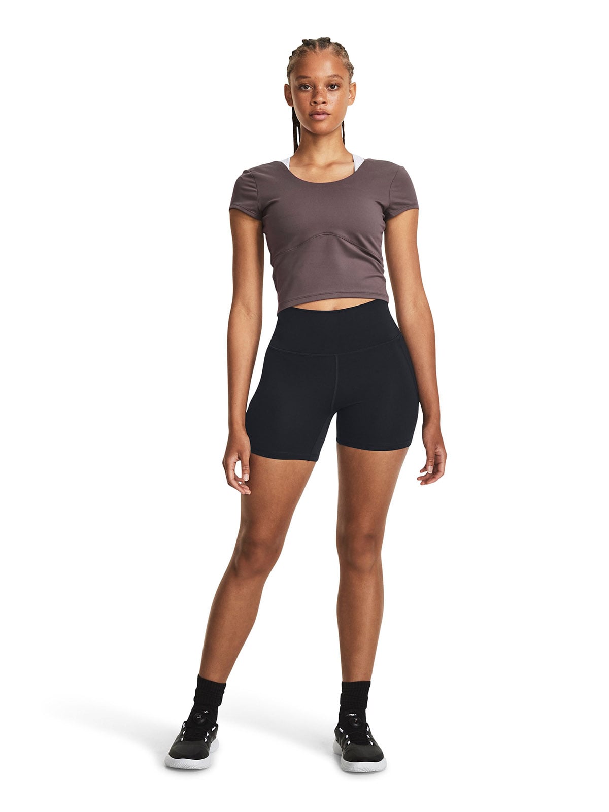 SHORTS UNDER ARMOUR NEGROS MERIDIAN MIDDY MUJER - 5