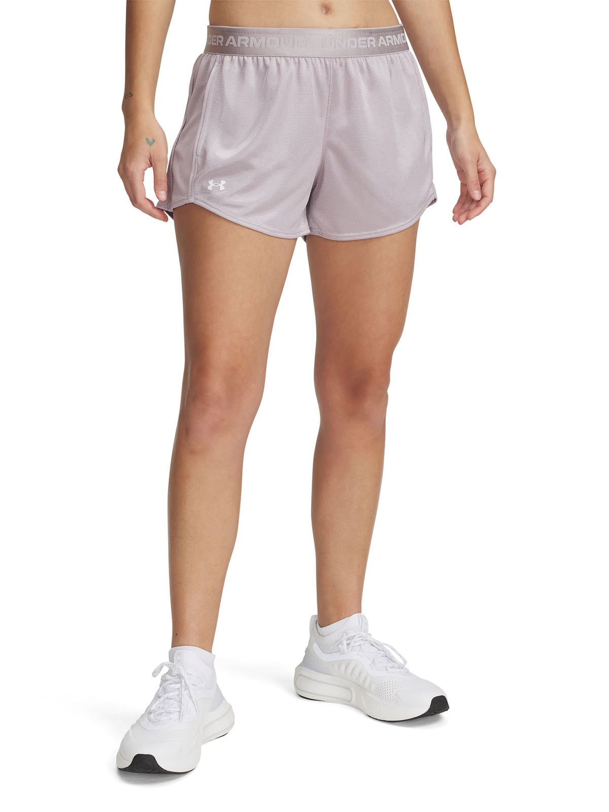 SHORT UA TECH PLAY UP SHINE GRIS PARA MUJER - 1