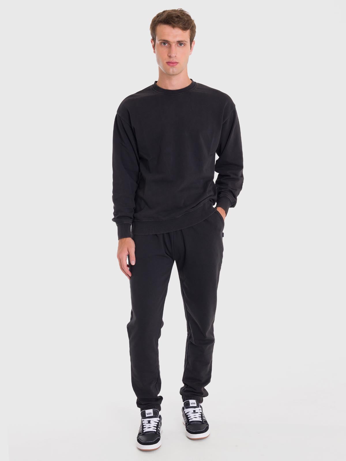 POLERÓN HOMBRE TERRY CREW EN COLOR NEGRO BSOUL - 1