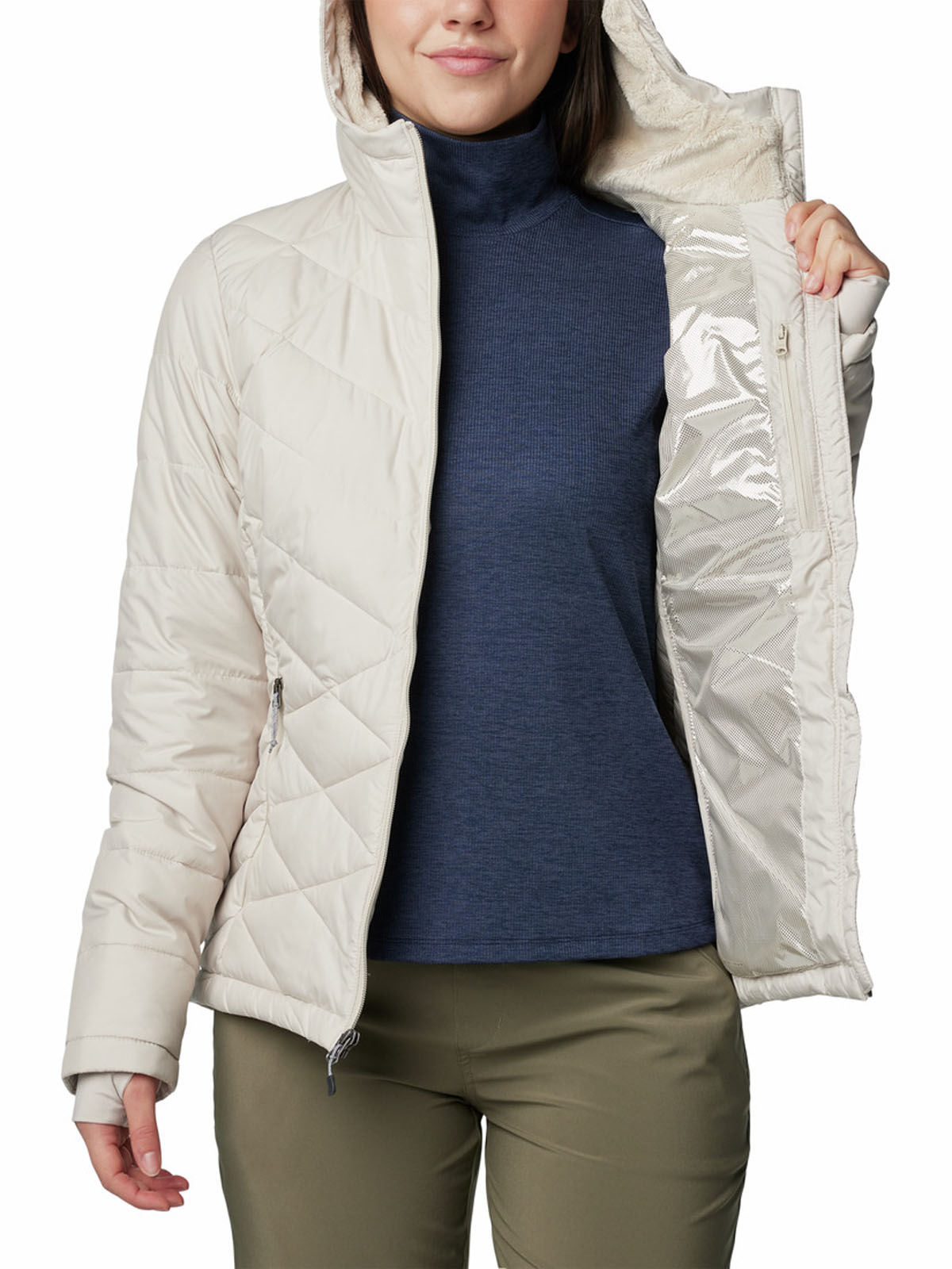 PARKA MUJER HEAVENLY HOODED BEIGE COLUMBIA - 5