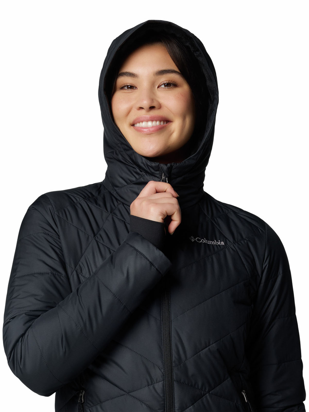 PARKA MUJER HEAVENLY HOODED NEGRO COLUMBIA - 4