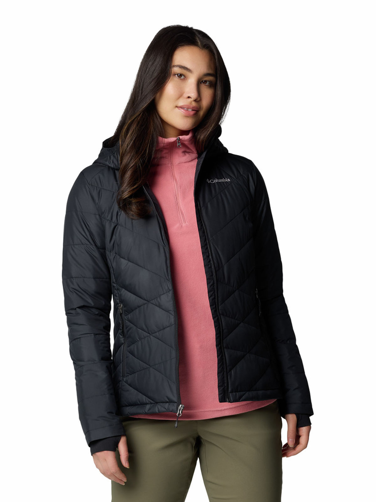 PARKA MUJER HEAVENLY HOODED NEGRO COLUMBIA - 7