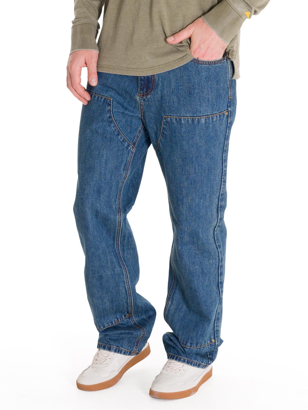 JEANS DENIM DOUBLE FRONT HOMBRE AZUL MARINO CAT - 1
