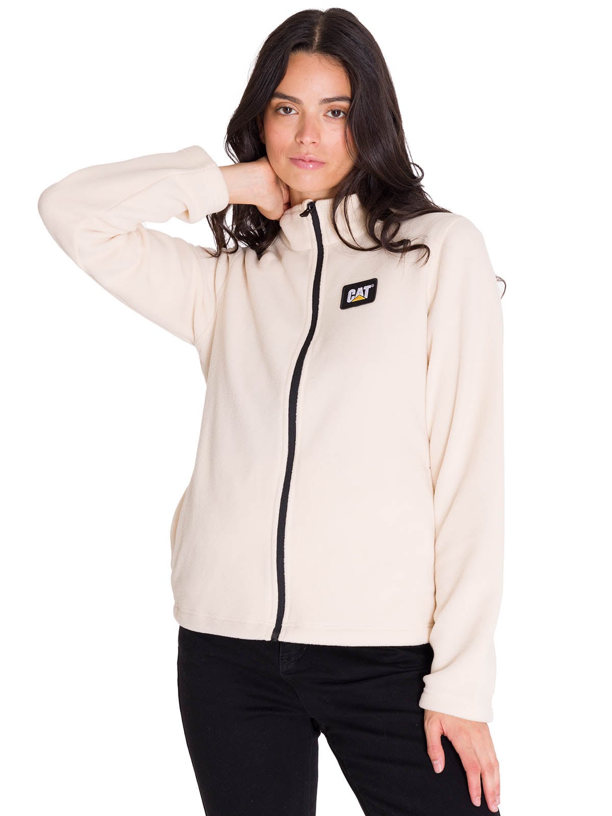 POLAR MICROFLEECE FULL ZIP MUJER BEIGE CAT - 1