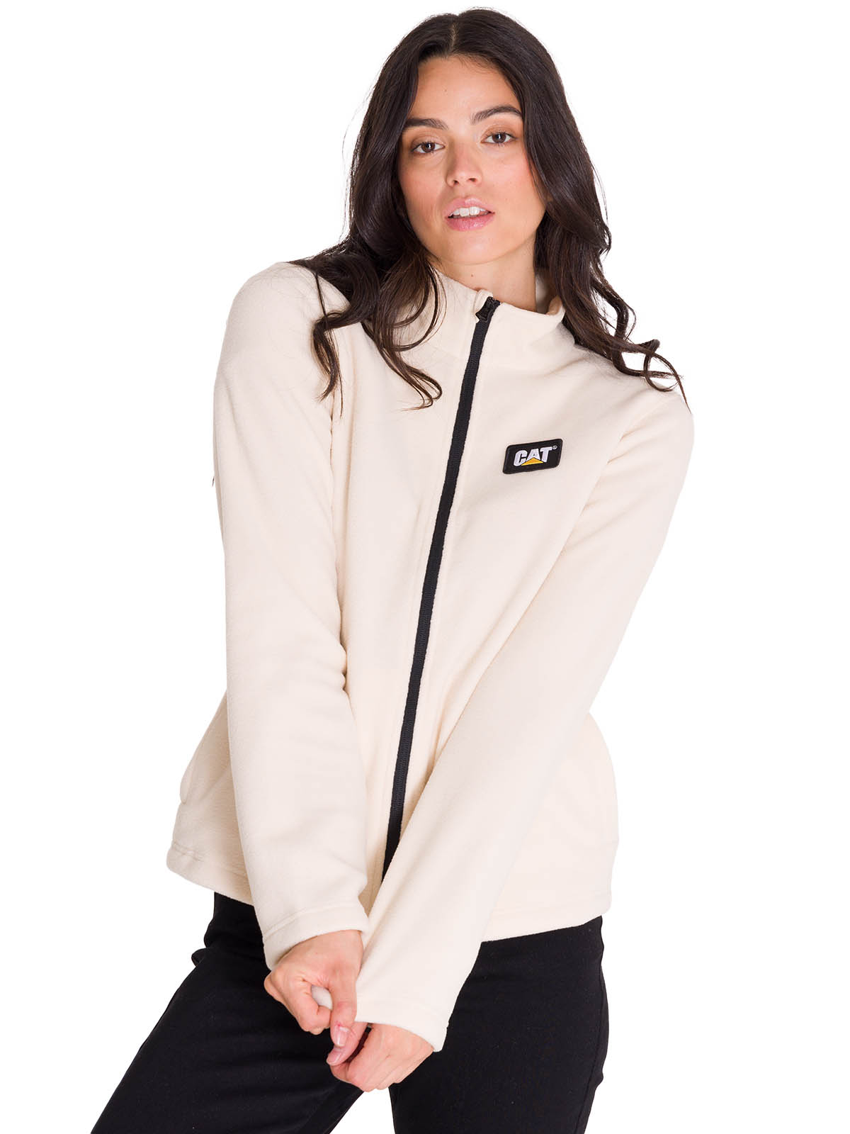 POLAR MICROFLEECE FULL ZIP MUJER BEIGE CAT - 2