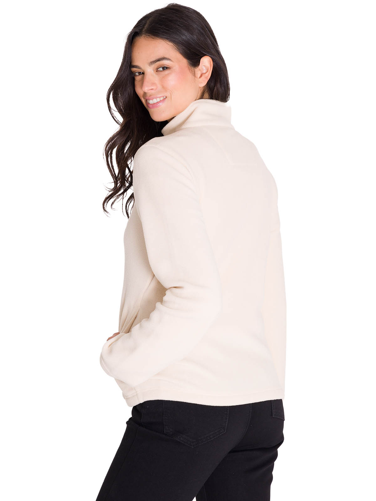 POLAR MICROFLEECE FULL ZIP MUJER BEIGE CAT - 4
