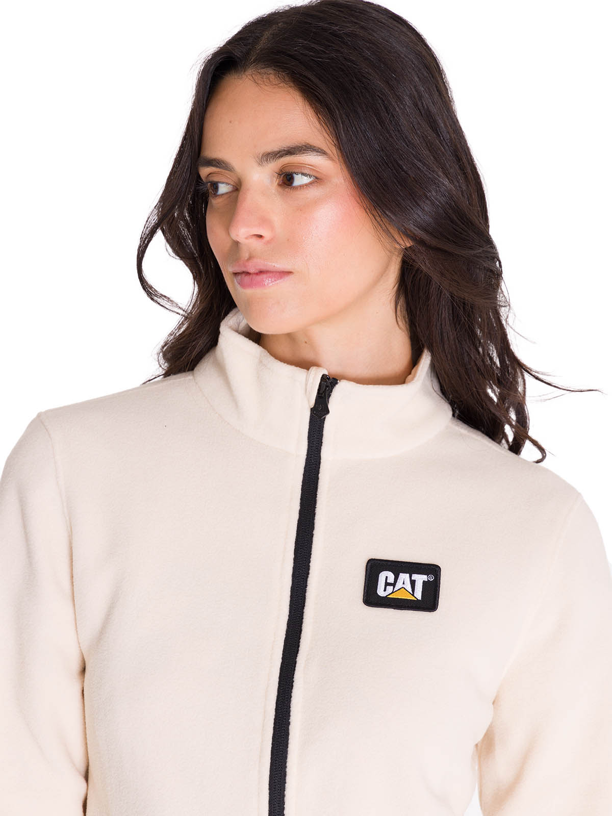 POLAR MICROFLEECE FULL ZIP MUJER BEIGE CAT - 5