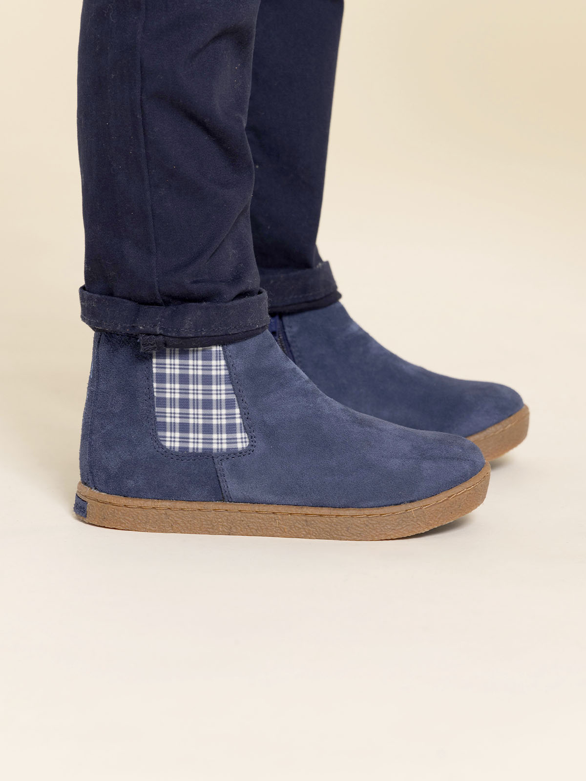 BOTIN CUERO PIOMBINO NIÑO AZUL HUSH PUPPIES - 2