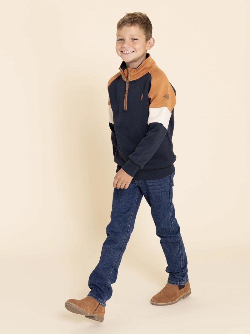 BOTIN CUERO DAMON NIÑO CAFE  HUSH PUPPIES - 5