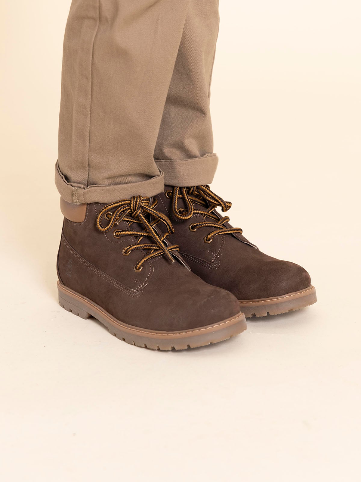 BOTIN CUERO MORGAN NIÑO CAFÉ HUSH PUPPIES - 2