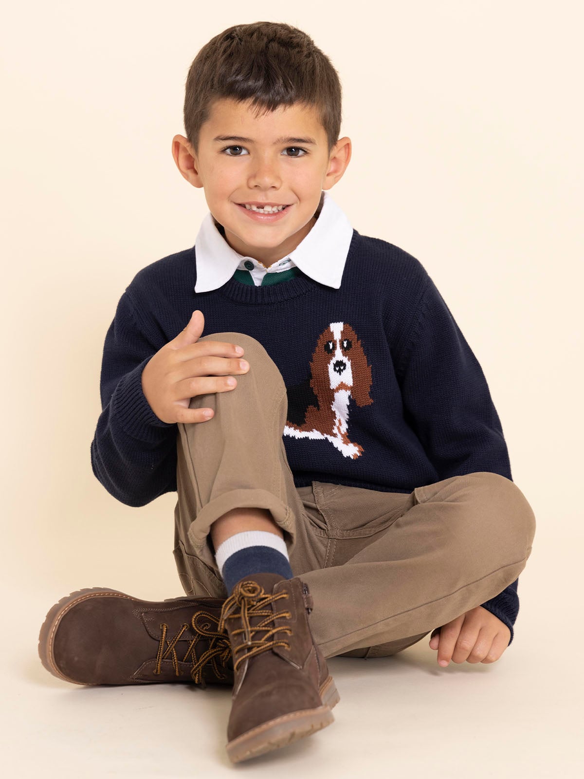 BOTIN CUERO MORGAN NIÑO CAFÉ HUSH PUPPIES - 4