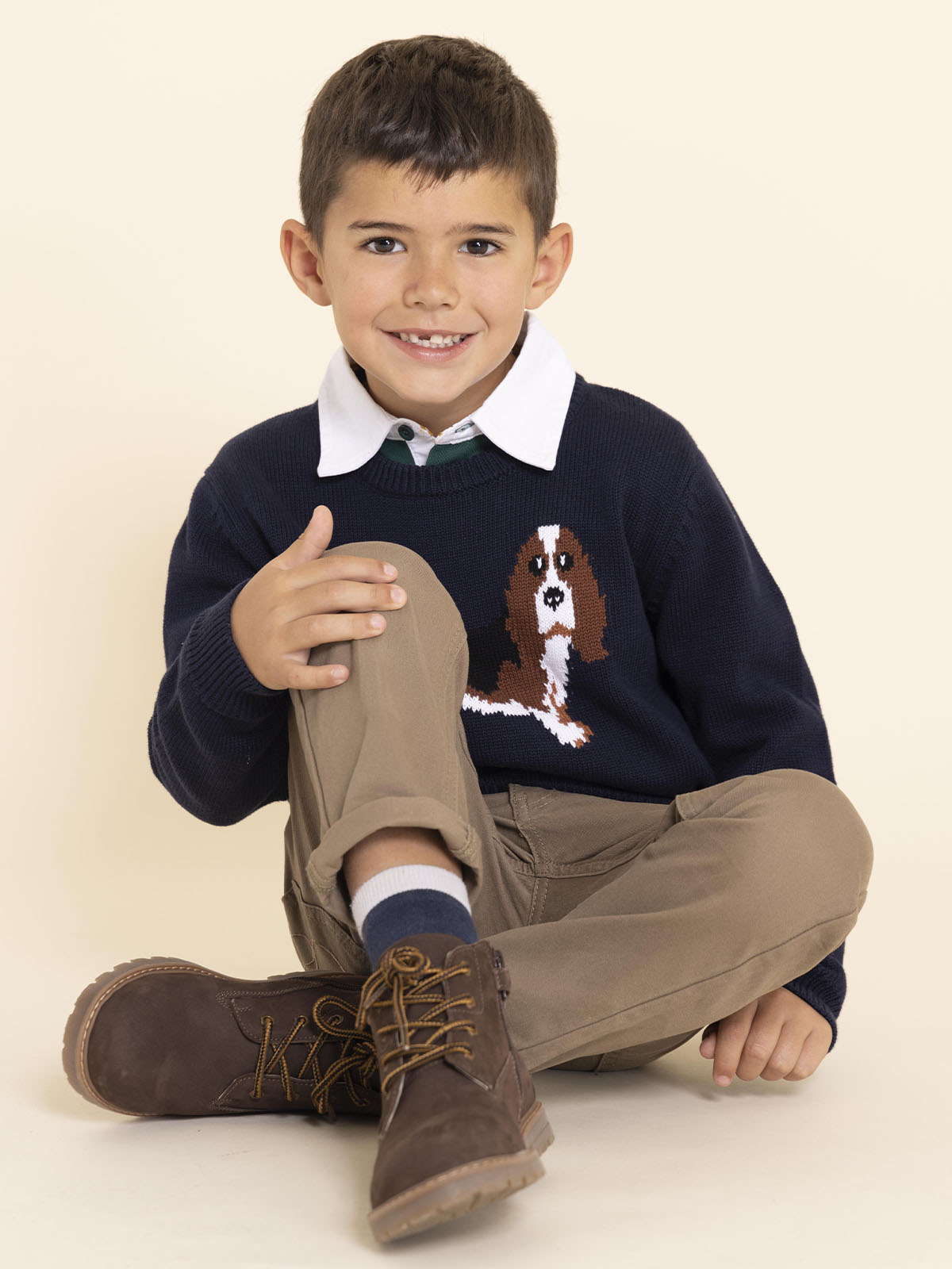 BOTIN CUERO MORGAN NIÑO CAFÉ HUSH PUPPIES - 4