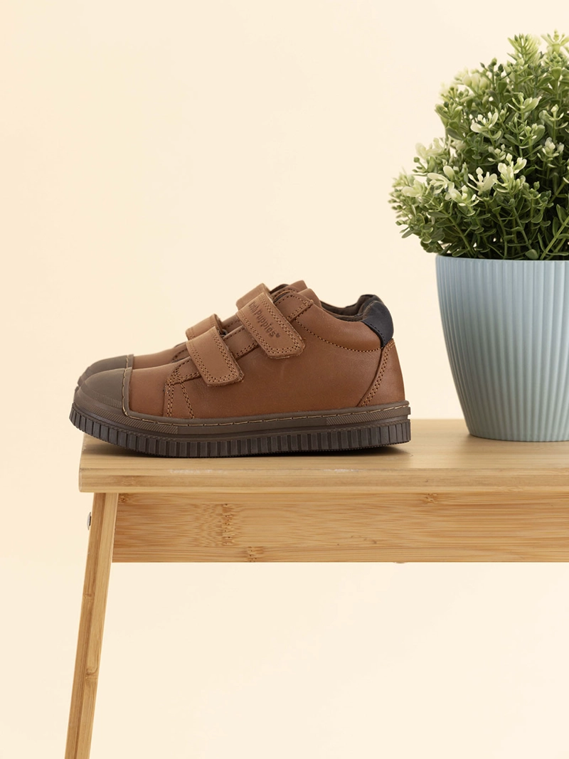 ZAPATILLA CUERO WACO VL NIÑO CAFE  HUSH PUPPIES - 2