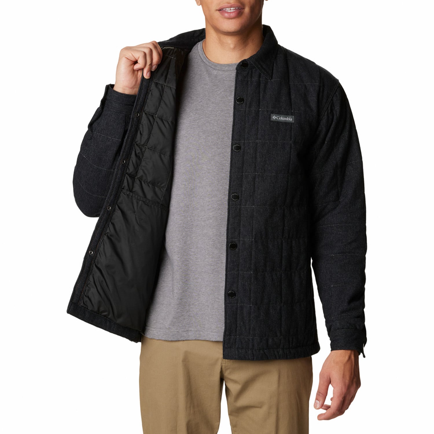 CAMISA HOMBRE LANDROAMER QUILTED NEGRO COLUMBIA - 5