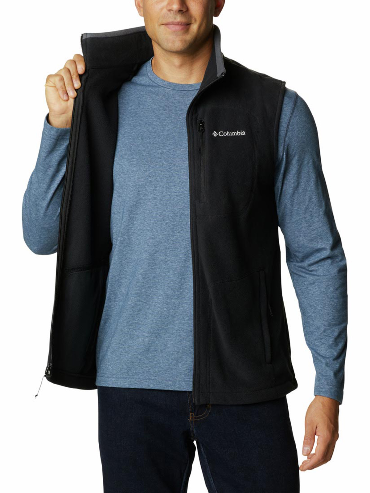 POLAR SIN MANGAS HOMBRE FAST TREK NEGRO COLUMBIA - 5