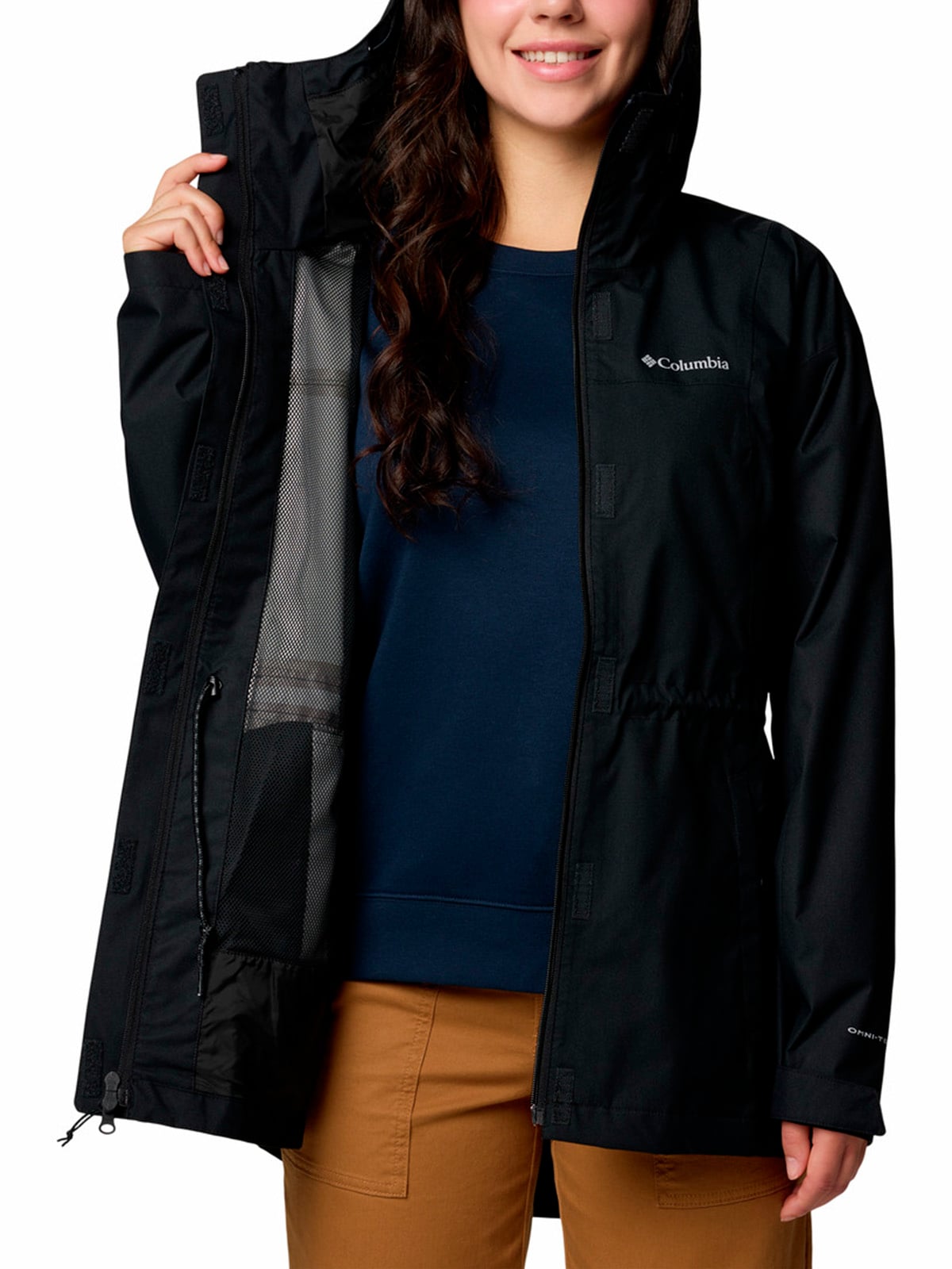 CORTAVIENTO IMPERM MUJER HIKEBOUND II LG EN COLOR NEGRO COLUMBIA - 5