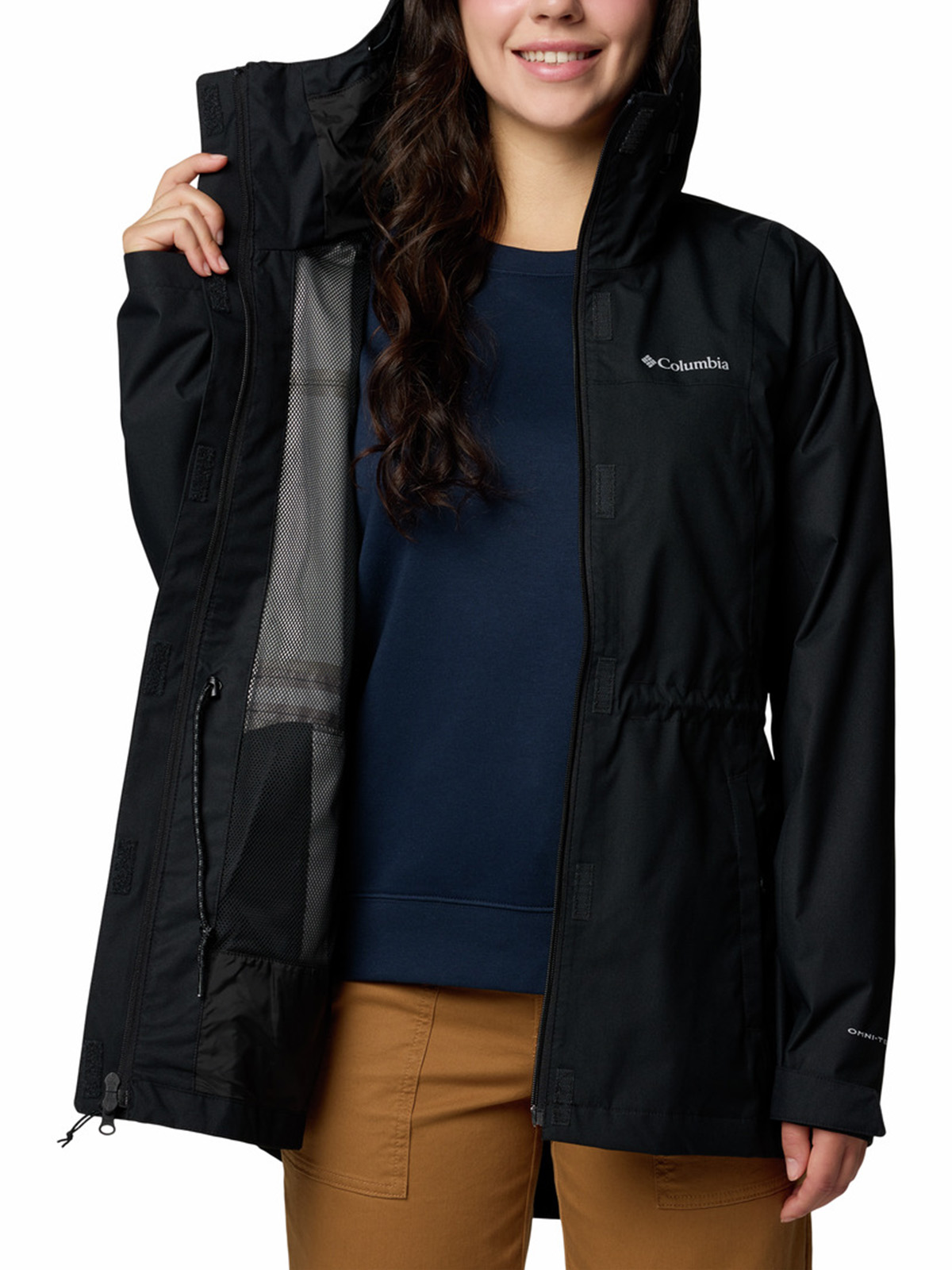 CORTAVIENTO IMPERM MUJER HIKEBOUND II LG EN COLOR NEGRO COLUMBIA - 5