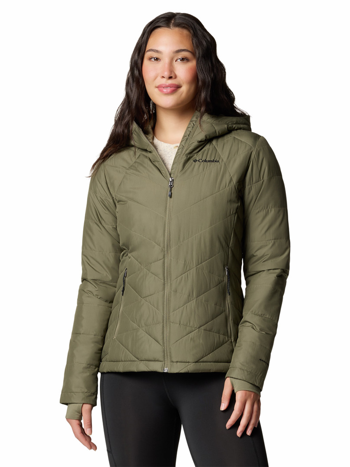 PARKA MUJER HEAVENLY HOODIE GRIS COLUMBIA - 1