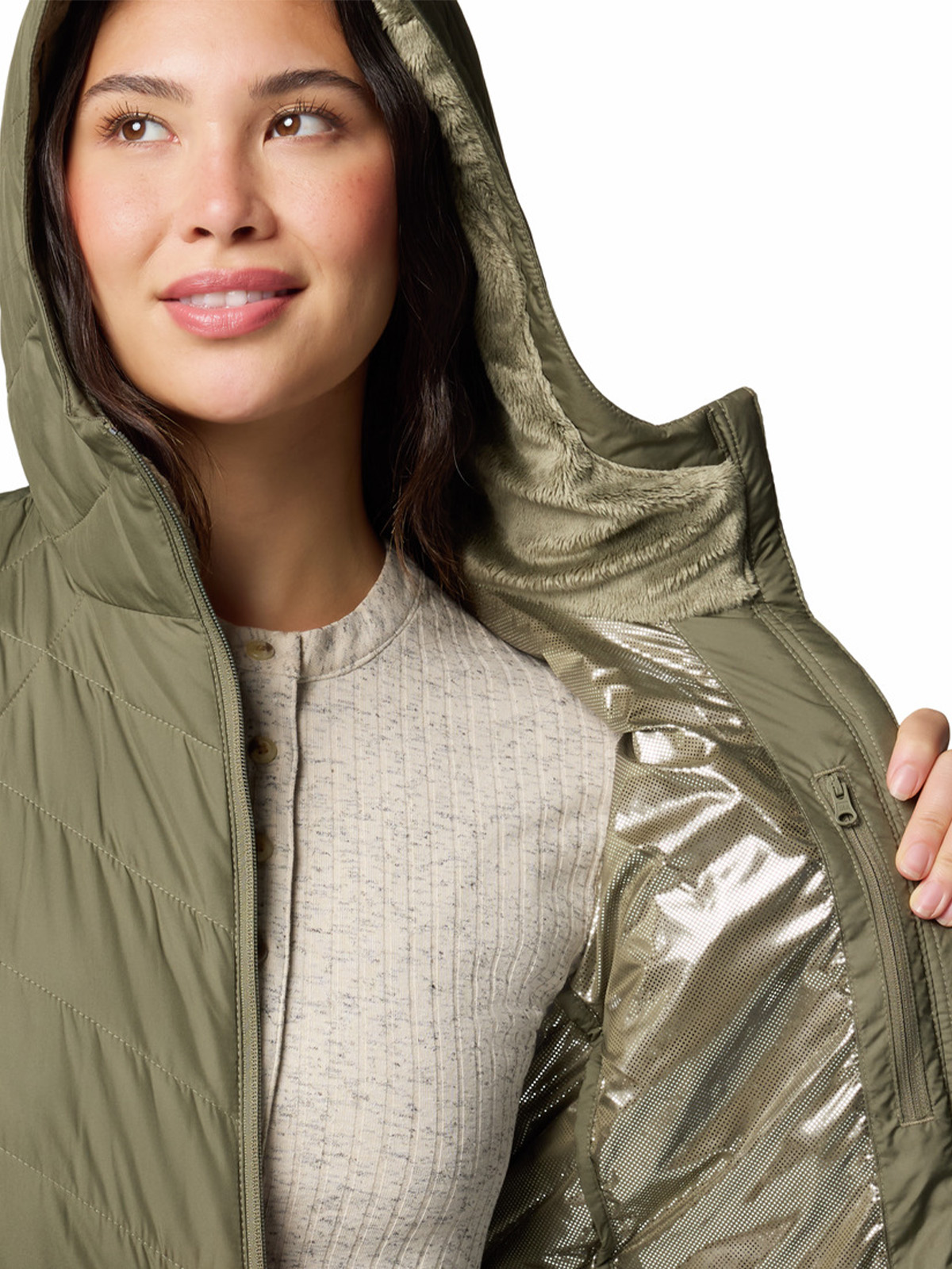 PARKA MUJER HEAVENLY HOODIE GRIS COLUMBIA - 5