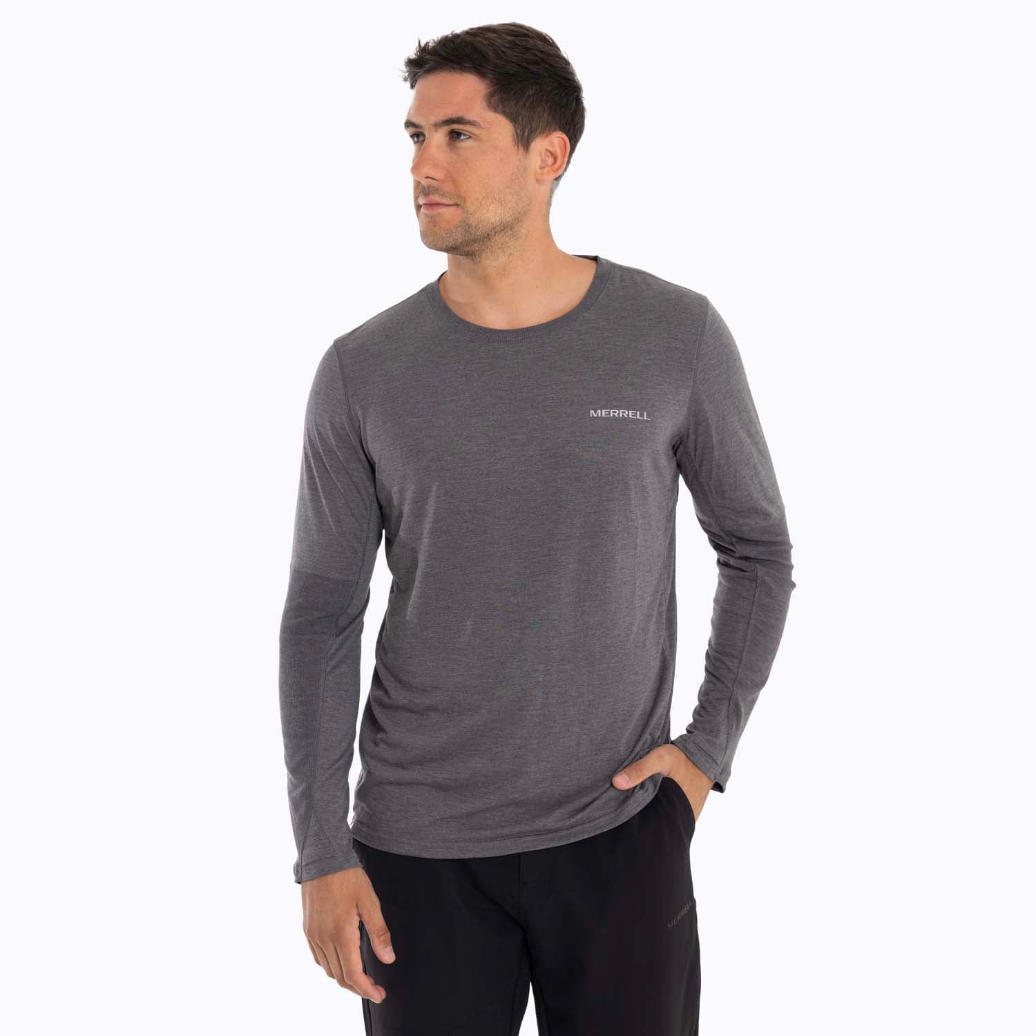 POLERA PRIMERA CAPA HOMBRE MISURI GRIS OSCURO MERRELL - 1