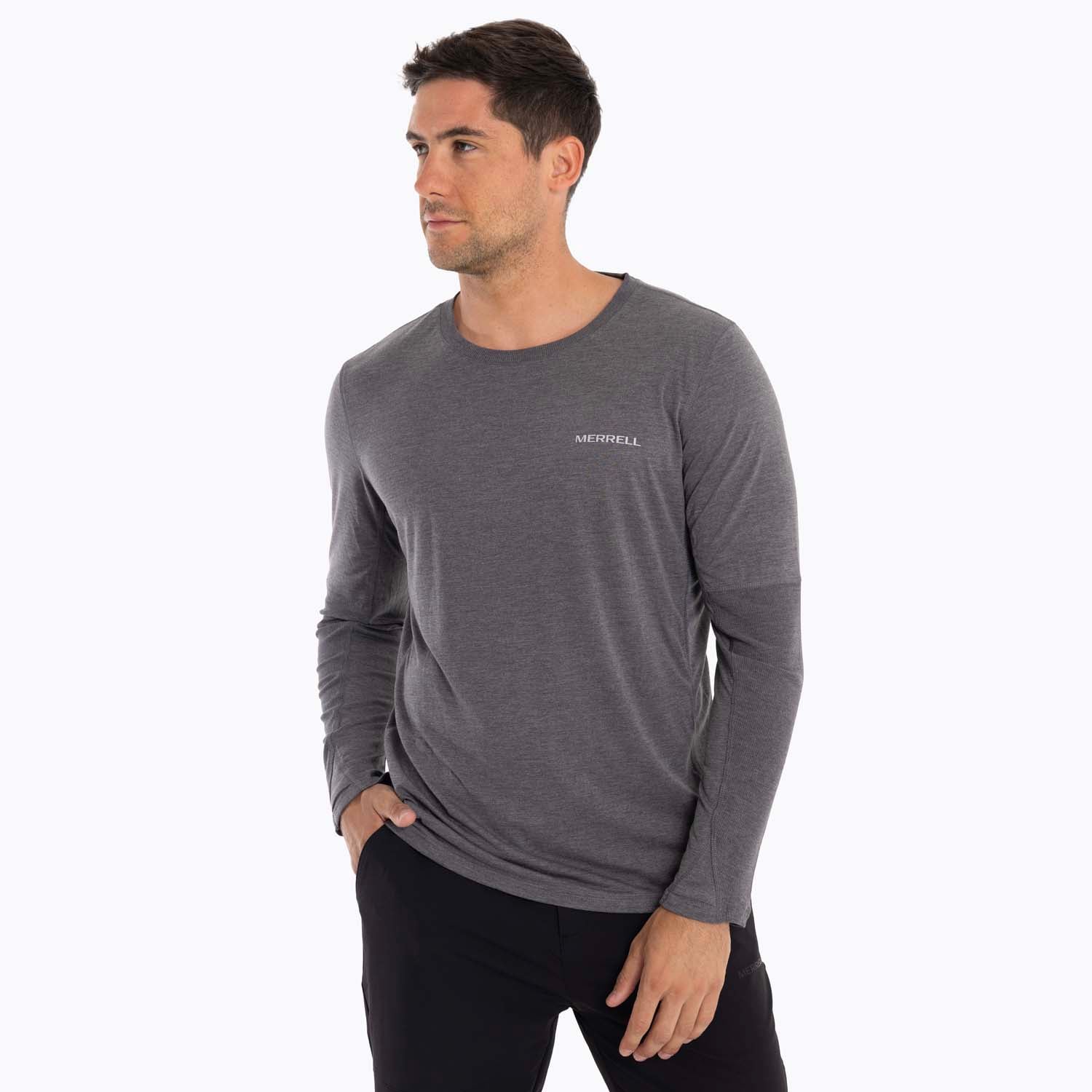 POLERA PRIMERA CAPA HOMBRE MISURI GRIS OSCURO MERRELL - 4