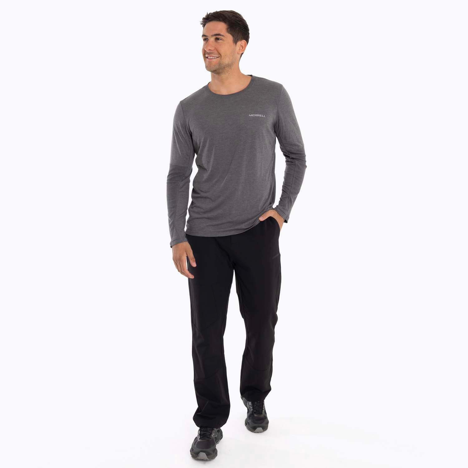 POLERA PRIMERA CAPA HOMBRE MISURI GRIS OSCURO MERRELL - 7