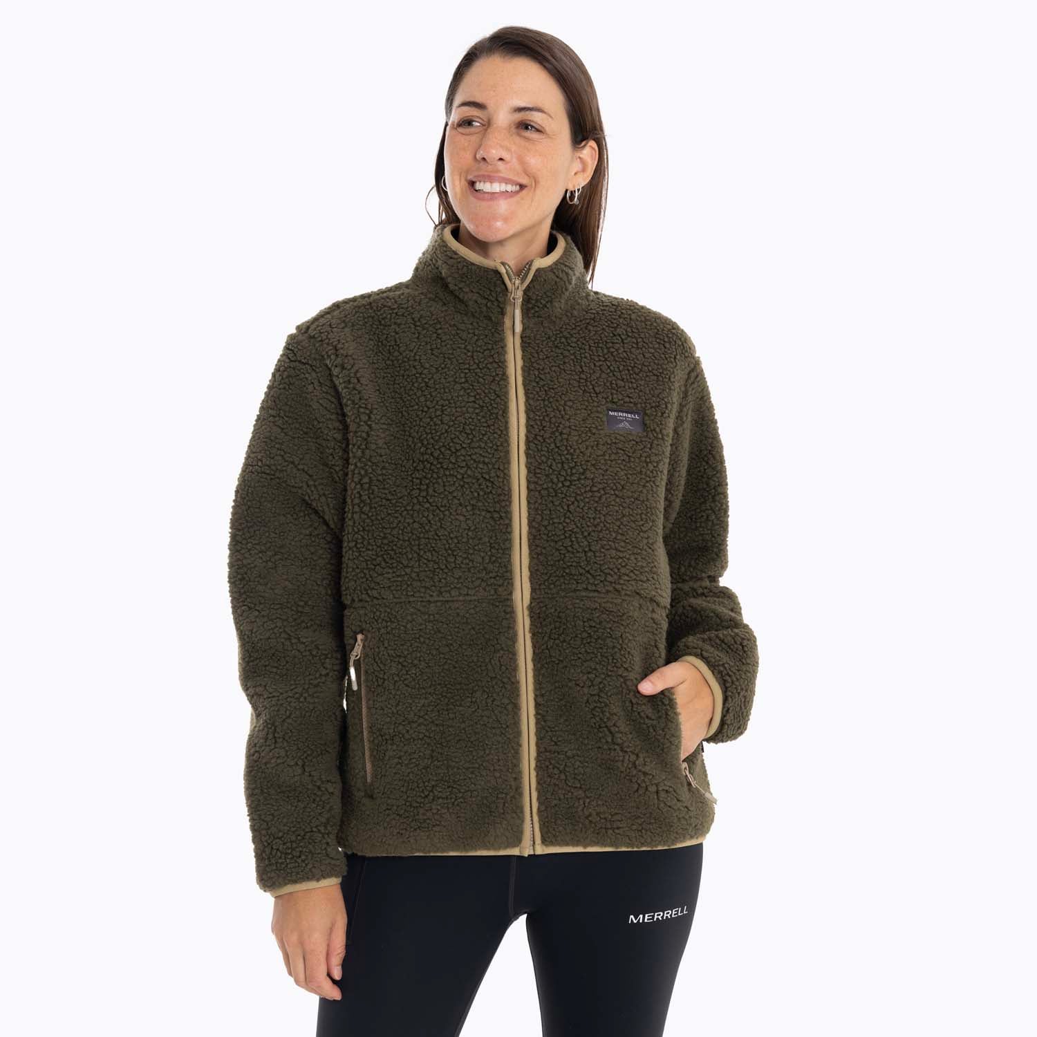 POLAR MUJER SAGAVA SHERPA CAFÉ OSCURO MERRELL - 1