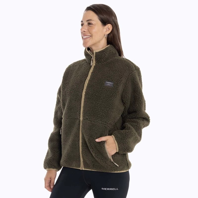 POLAR MUJER SAGAVA SHERPA CAFÉ OSCURO MERRELL - 2