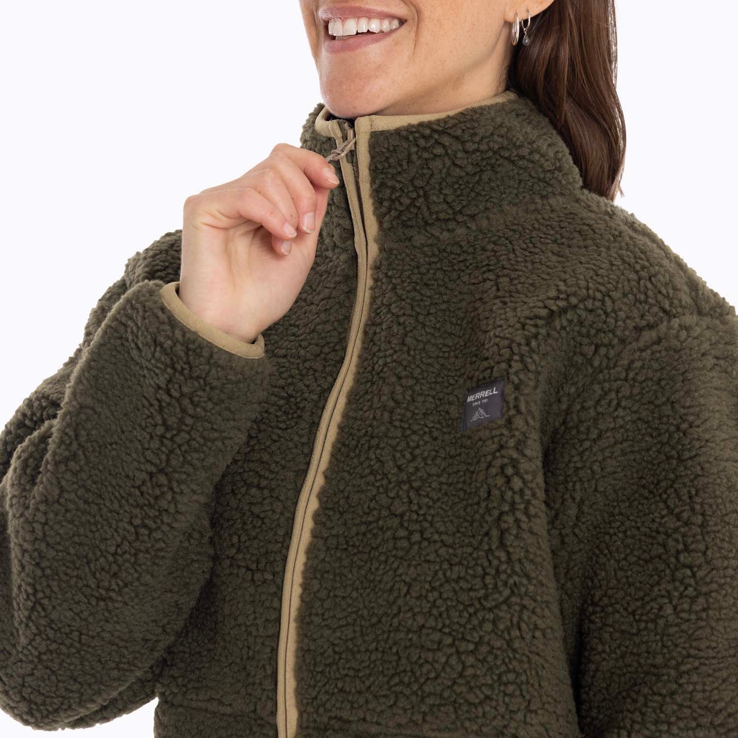 POLAR MUJER SAGAVA SHERPA CAFÉ OSCURO MERRELL - 5