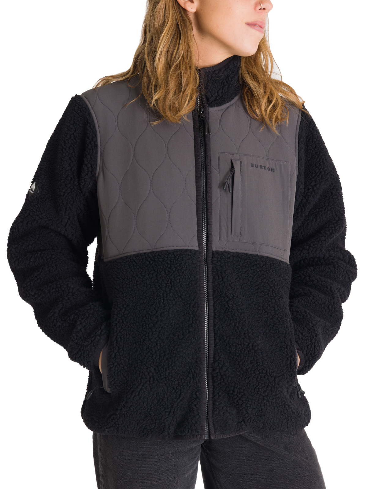 POLAR MUJER SHERPA BLOCK GRIS BURTON - 2