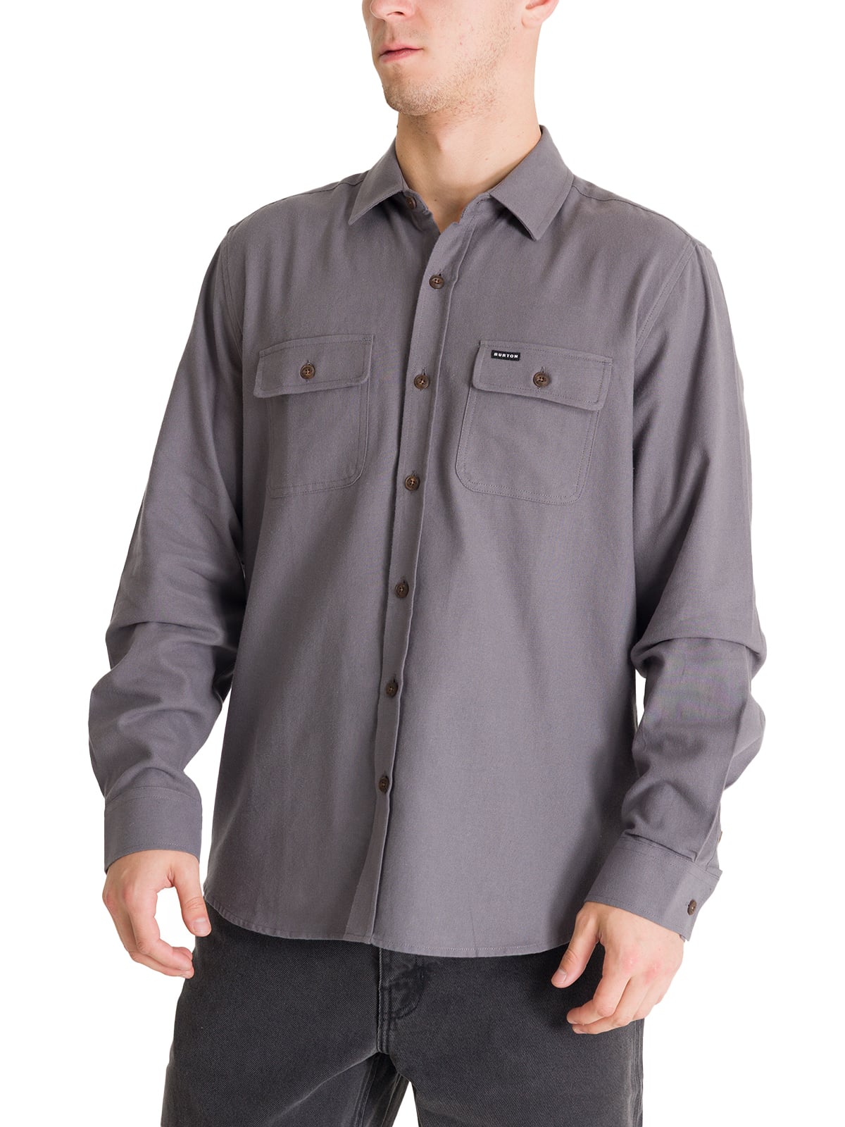 CAMISA MANGA LARGA HOMBRE FLANNEL GRIS BURTON - 1