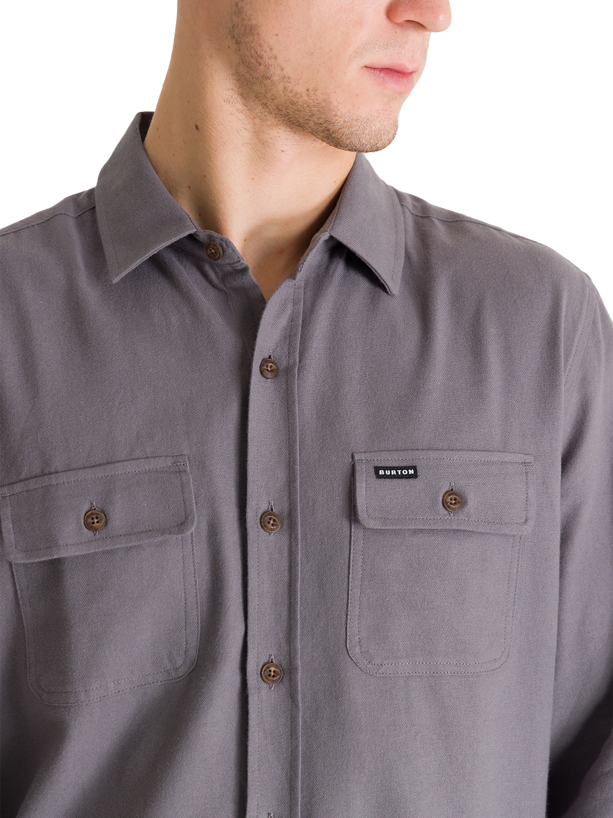 CAMISA MANGA LARGA HOMBRE FLANNEL GRIS BURTON - 4