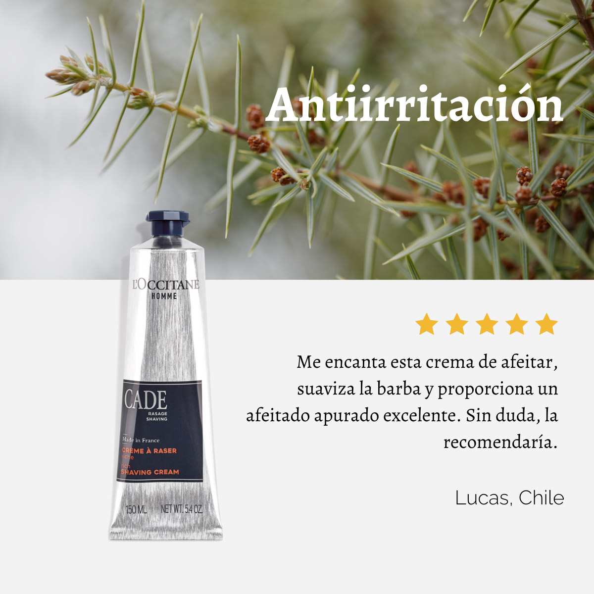CREMA DE AFEITAR CADE HOMBRE 150 ML L'OCCITANE - 5