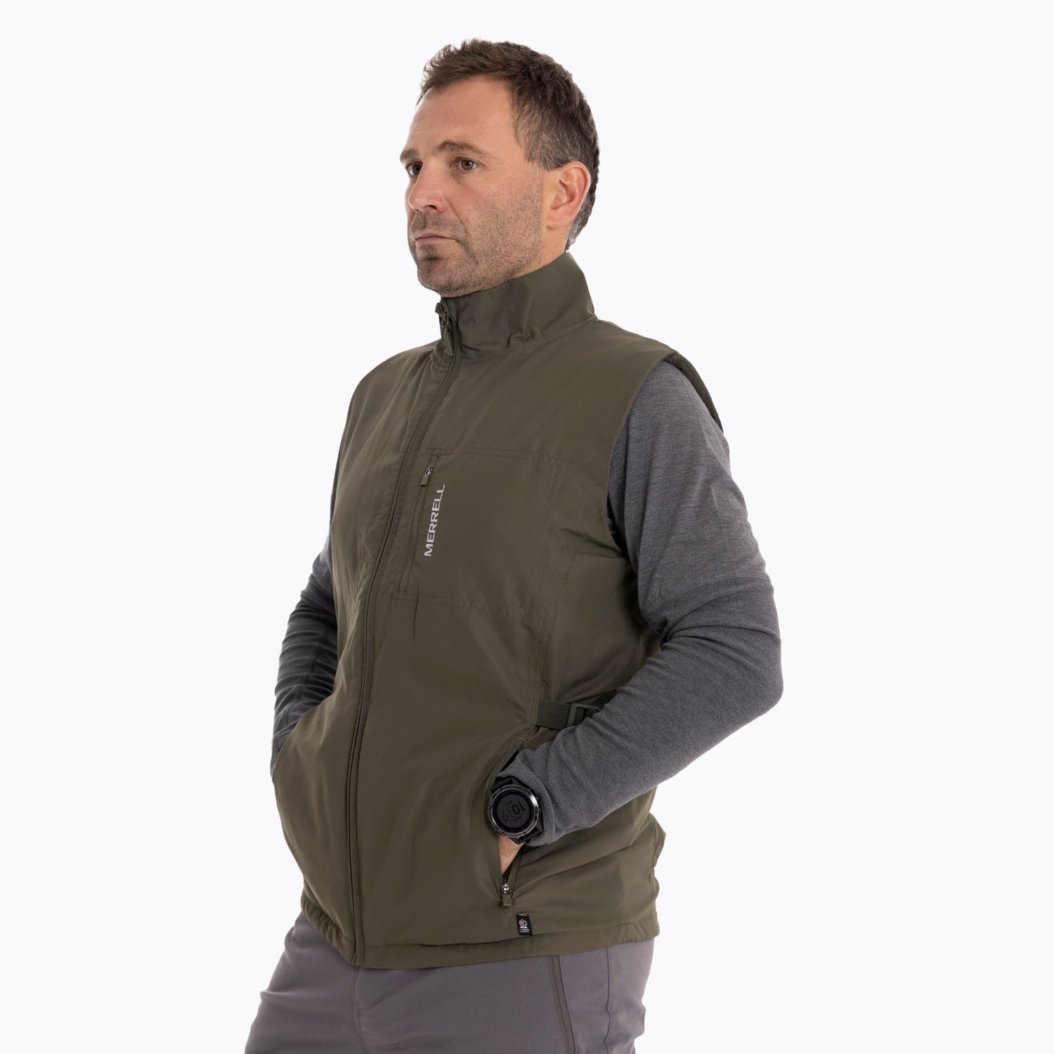 POLAR HOMBRE OCHLOCK VEST EN COLOR CAFE OSCURO MERRELL - 2