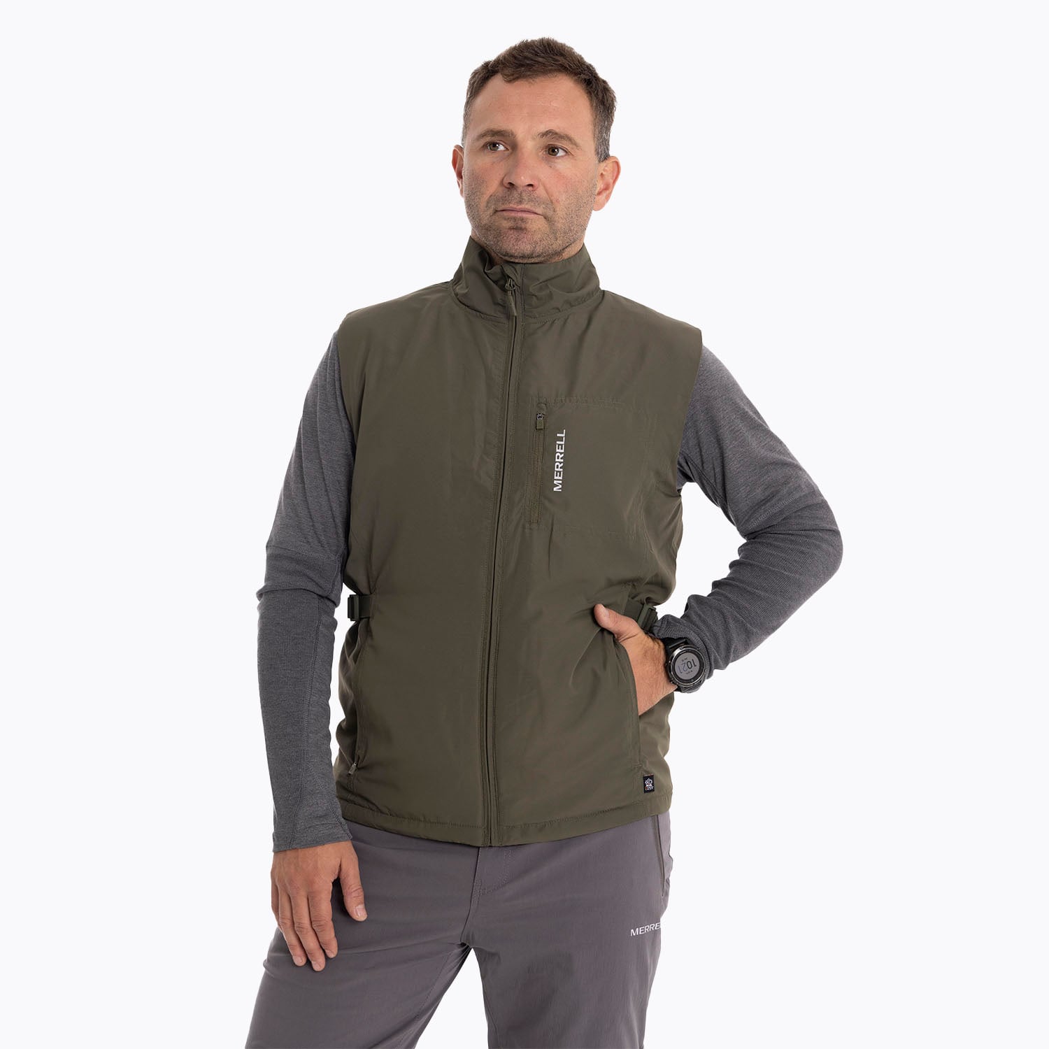 POLAR HOMBRE OCHLOCK VEST EN COLOR CAFE OSCURO MERRELL - 4