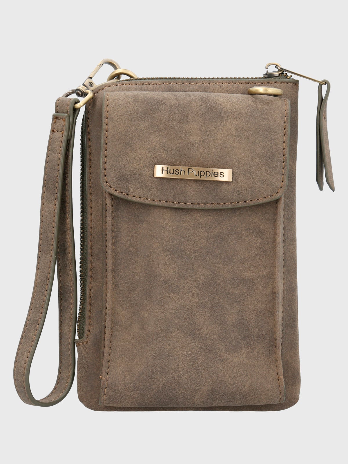CARTERA ECOCUERO MUJER DORIS CROSS EN COLOR CAFE HUSH PUPPIES - 1