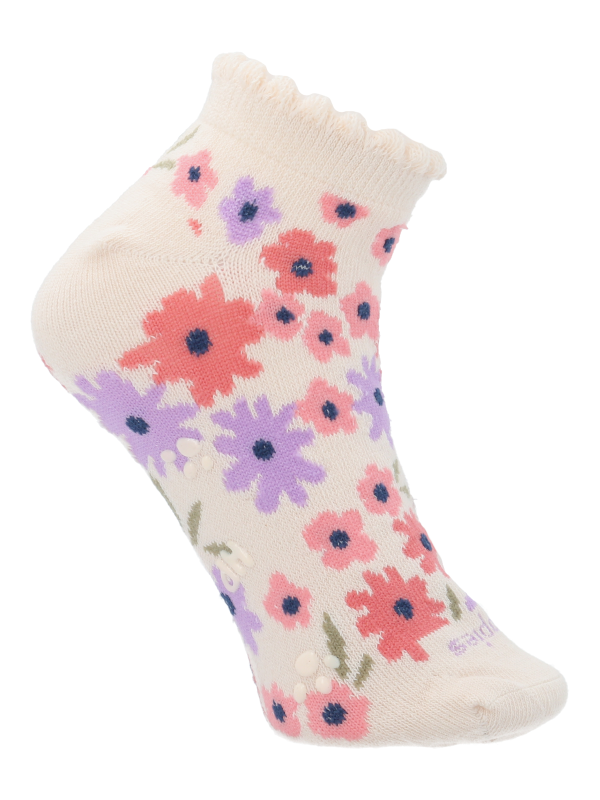 CALCETIN ALGODÓN NIÑA FLOWERS ROSADO HUSH PUPPIES - 1
