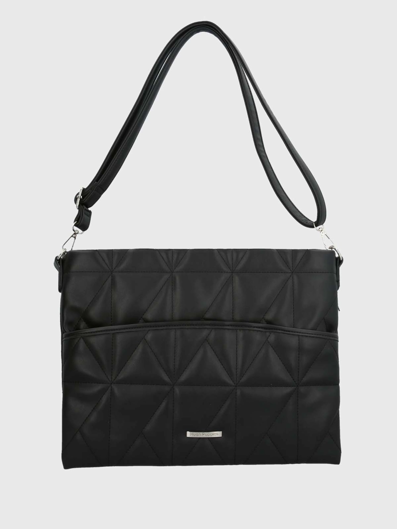 BOLSO NOTEBOOK ECOCUERO MUJER QUILT NEGRO HUSH PUPPIES - 1