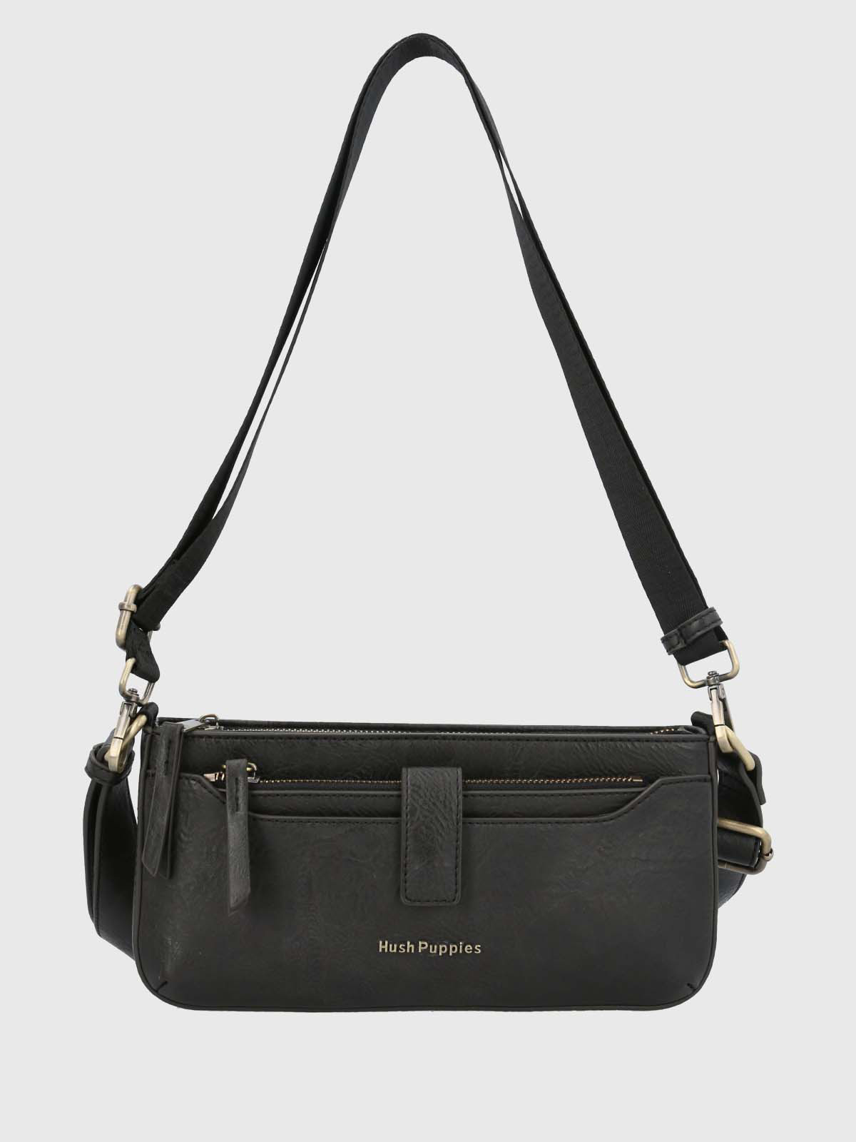 CARTERA ECOCUERO MUJER DRINA CROSS EN COLOR NEGRO HUSH PUPPIES - 4