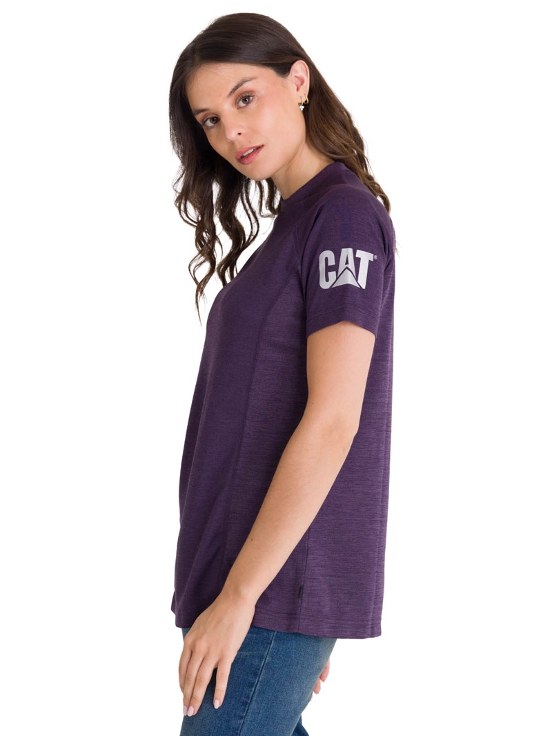 POLERA MCORTA LIGHTWEIGHT COOLING CREW MUJER PURPURA CAT - 2