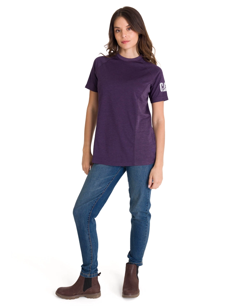POLERA MCORTA LIGHTWEIGHT COOLING CREW MUJER PURPURA CAT - 6